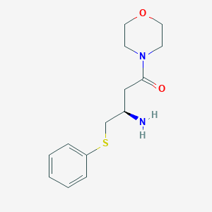 molecular formula C₁₄H₂₀N₂O₂S B1141269 4-[(3R)-3-Amino-1-oxo-4-(phenylthio)butyl]morpholine CAS No. 870812-94-5
