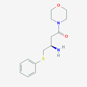 molecular formula C₁₄H₂₀N₂O₂S B1141269 (R)-3-amino-1-morpholino-4-(phenylthio)butan-1-one CAS No. 870812-94-5