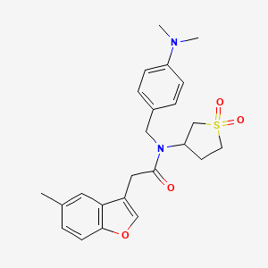 molecular formula C24H28N2O4S B11412752 N-[4-(dimethylamino)benzyl]-N-(1,1-dioxidotetrahydrothiophen-3-yl)-2-(5-methyl-1-benzofuran-3-yl)acetamide 