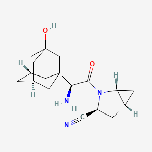 molecular formula C₁₈H₂₅N₃O₂ B1141280 (1R,3S,5R)-2-[(2S)-2-氨基-2-[(5S,7R)-3-羟基-1-金刚烷基]乙酰基]-2-氮杂双环[3.1.0]己烷-3-腈 CAS No. 1564265-96-8