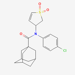 molecular formula C21H24ClNO3S B11412849 N-(4-Chlorophenyl)-N-(1,1-dioxido-2,3-dihydro-3-thiophenyl)-1-adamantanecarboxamide 
