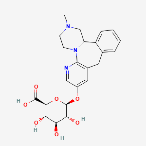 molecular formula C₂₃H₂₇N₃O₇ B1141286 beta-D-Glucopyranosiduronic acid, 1,2,3,4,10,14b-hexahydro-2-methylpyrazino[2,1-a]pyrido[2,3-c][2]benzazepin-8-yl CAS No. 155239-47-7
