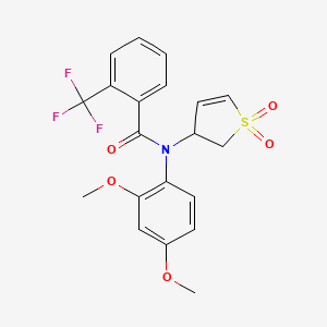 molecular formula C20H18F3NO5S B11412937 N-(2,4-dimethoxyphenyl)-N-(1,1-dioxido-2,3-dihydrothiophen-3-yl)-2-(trifluoromethyl)benzamide 