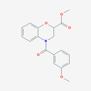 molecular formula C18H17NO5 B11412981 methyl 4-(3-methoxybenzoyl)-3,4-dihydro-2H-1,4-benzoxazine-2-carboxylate 