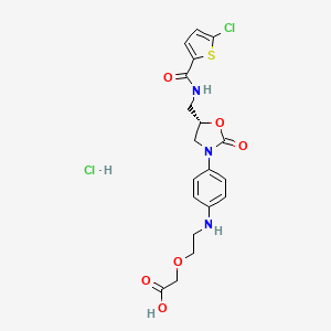 molecular formula C19H21Cl2N3O6S B1141312 2-[2-[4-[(5S)-5-[[(5-chlorothiophene-2-carbonyl)amino]methyl]-2-oxo-1,3-oxazolidin-3-yl]anilino]ethoxy]acetic acid;hydrochloride CAS No. 931117-61-2