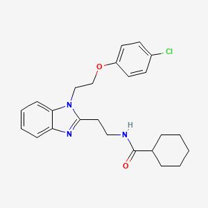 molecular formula C24H28ClN3O2 B11413128 N-(2-{1-[2-(4-chlorophenoxy)ethyl]-1H-benzimidazol-2-yl}ethyl)cyclohexanecarboxamide 