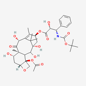 molecular formula C₃₆H₄₉NO₁₃ B1141320 [(1S,4S,7R,9S,10S,12R,15S)-4-acetyloxy-1,2,9,12-tetrahydroxy-10,14,17,17-tetramethyl-11-oxo-6-oxatetracyclo[11.3.1.03,10.04,7]heptadec-13-en-15-yl] (2R,3S)-2-hydroxy-3-[(2-methylpropan-2-yl)oxycarbonylamino]-3-phenylpropanoate CAS No. 160972-48-5