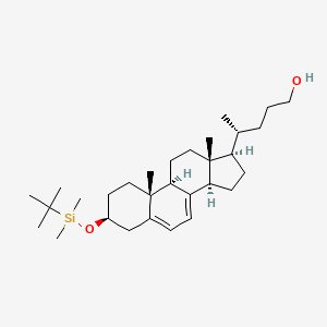 molecular formula C₃₀H₅₂O₂Si B1141326 (3beta)-3-[(tert-Butyldimethylsilyl)oxy]-chola-5,7-dien-24-ol CAS No. 146177-15-3