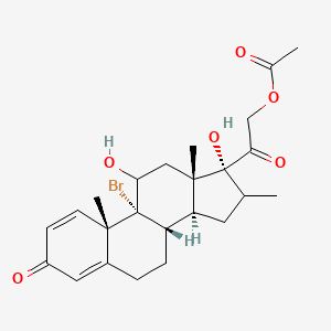 molecular formula C₂₄H₃₁BrO₆ B1141329 9-Bromo-11,17-dihydroxy-16-methyl-3,20-dioxopregna-1,4-dien-21-yl acetate CAS No. 13796-49-1
