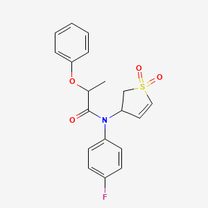 molecular formula C19H18FNO4S B11413409 N-(1,1-Dioxido-2,3-dihydro-3-thiophenyl)-N-(4-fluorophenyl)-2-phenoxypropanamide 