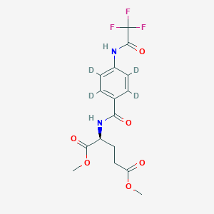 molecular formula C₁₆H₁₃D₄F₃N₂O₆ B1141342 dimethyl (2S)-2-[[2,3,5,6-tetradeuterio-4-[(2,2,2-trifluoroacetyl)amino]benzoyl]amino]pentanedioate CAS No. 461426-33-5