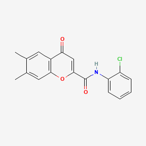 molecular formula C18H14ClNO3 B11413522 N-(2-chlorophenyl)-6,7-dimethyl-4-oxo-4H-chromene-2-carboxamide 