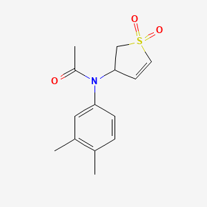 molecular formula C14H17NO3S B11413593 N-(3,4-dimethylphenyl)-N-(1,1-dioxido-2,3-dihydrothiophen-3-yl)acetamide 