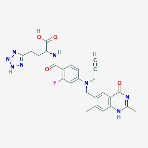 molecular formula C26H25FN8O4 B114137 Plevitrexed, (+/-)- CAS No. 153538-08-0