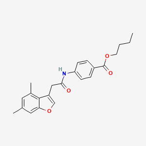molecular formula C23H25NO4 B11413751 Butyl 4-{[(4,6-dimethyl-1-benzofuran-3-yl)acetyl]amino}benzoate 