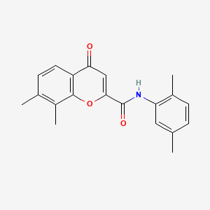 molecular formula C20H19NO3 B11413756 N-(2,5-dimethylphenyl)-7,8-dimethyl-4-oxo-4H-chromene-2-carboxamide 