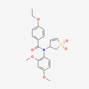 molecular formula C21H23NO6S B11413772 N-(2,4-dimethoxyphenyl)-N-(1,1-dioxido-2,3-dihydrothiophen-3-yl)-4-ethoxybenzamide 