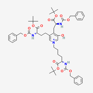 molecular formula C₅₄H₇₀N₄O₁₃ B1141382 tert-butyl (2S)-6-[3-hydroxy-5-[(3S)-4-[(2-methylpropan-2-yl)oxy]-4-oxo-3-(phenylmethoxycarbonylamino)butyl]-4-[(2S)-3-[(2-methylpropan-2-yl)oxy]-3-oxo-2-(phenylmethoxycarbonylamino)propyl]pyridin-1-ium-1-yl]-2-(phenylmethoxycarbonylamino)hexanoate CAS No. 224629-59-8