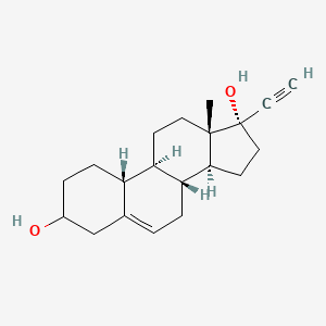 molecular formula C₂₀H₂₈O₂ B1141384 (8R,9S,10R,13S,14S,17S)-17-Ethynyl-13-methyl-2,3,4,7,8,9,10,11,12,14,15,16-dodecahydro-1H-cyclopenta[a]phenanthrene-3,17-diol CAS No. 1492-41-7