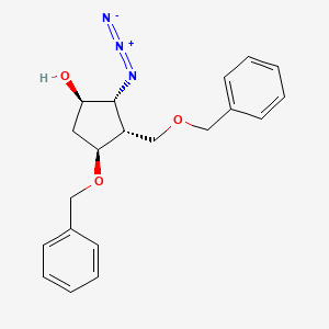 molecular formula C₂₀H₂₃N₃O₃ B1141386 (1R,2R,3R,5S)-2-Azido-4-(phenylmethoxy)-3-[(phenylmethoxy)methyl]-cyclopentanol CAS No. 117641-40-4