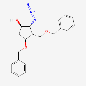 molecular formula C₂₀H₂₃N₃O₃ B1141386 (1R,2R,3R,4S)-2-Azido-4-phenylmethoxy-3-(phenylmethoxymethyl)cyclopentan-1-ol CAS No. 117641-40-4