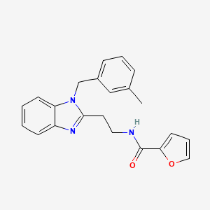 molecular formula C22H21N3O2 B11413884 N-{2-[1-(3-methylbenzyl)-1H-benzimidazol-2-yl]ethyl}furan-2-carboxamide 