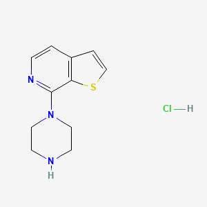 B1141403 7-Piperazin-1-yl-thieno[2,3-c]pyridine HCl CAS No. 850734-85-9
