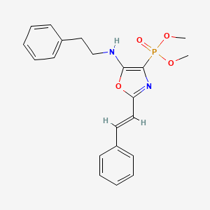 molecular formula C21H23N2O4P B11414060 Dimethyl {2-[(1E)-2-phenylethenyl]-5-[(2-phenylethyl)amino]-1,3-oxazol-4-YL}phosphonate 