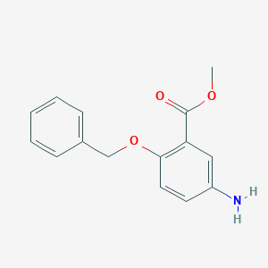 molecular formula C₁₅H₁₅NO₃ B1141430 Methyl 5-amino-2-(benzyloxy)benzoate CAS No. 508211-53-8
