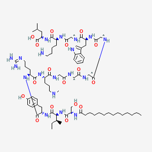 molecular formula C₉₀H₁₅₄N₃₀O₁₇ B1141433 N-(1-Oxotetradecyl)-L-seryl-L-isoleucyl-L-tyrosyl-L-arginyl-L-arginylglycyl-L-alanyl-L-arginyl-L-arg CAS No. 863987-12-8