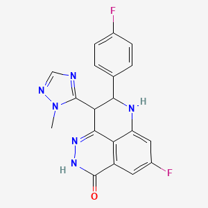 molecular formula C19H14F2N6O B1141447 5-Fluoro-8-(4-fluorophenyl)-9-(1-methyl-1H-1,2,4-triazol-5-yl)-8,9-dihydro-2H-pyrido[4,3,2-de]phthalazin-3(7H)-one CAS No. 1207454-56-5