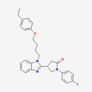 molecular formula C29H30FN3O2 B11414546 4-{1-[4-(4-ethylphenoxy)butyl]-1H-benzimidazol-2-yl}-1-(4-fluorophenyl)pyrrolidin-2-one 