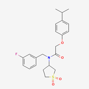 molecular formula C22H26FNO4S B11414589 N-(1,1-dioxidotetrahydrothiophen-3-yl)-N-(3-fluorobenzyl)-2-[4-(propan-2-yl)phenoxy]acetamide 
