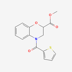 molecular formula C15H13NO4S B11414690 methyl 4-(thiophen-2-ylcarbonyl)-3,4-dihydro-2H-1,4-benzoxazine-2-carboxylate 