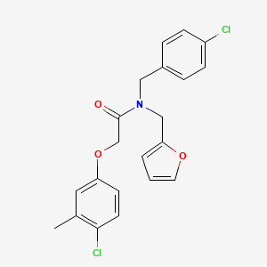 molecular formula C21H19Cl2NO3 B11414736 N-(4-chlorobenzyl)-2-(4-chloro-3-methylphenoxy)-N-(furan-2-ylmethyl)acetamide 
