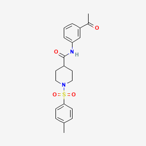 molecular formula C21H24N2O4S B11414739 N-(3-Acetylphenyl)-1-(4-methylbenzenesulfonyl)piperidine-4-carboxamide 