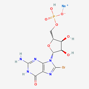 Sodium ((2R,3S,4R,5R)-5-(2-amino-8-bromo-6-oxo-1H-purin-9(6H)-yl)-3,4-dihydroxytetrahydrofuran-2-yl)methyl hydrogenphosphate