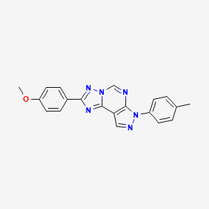molecular formula C20H16N6O B11414793 2-(4-methoxyphenyl)-7-(4-methylphenyl)-7H-pyrazolo[4,3-e][1,2,4]triazolo[1,5-c]pyrimidine 