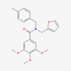 molecular formula C23H25NO5 B11415120 N-(furan-2-ylmethyl)-3,4,5-trimethoxy-N-(4-methylbenzyl)benzamide 