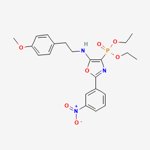 molecular formula C22H26N3O7P B11415151 Diethyl (5-{[2-(4-methoxyphenyl)ethyl]amino}-2-(3-nitrophenyl)-1,3-oxazol-4-YL)phosphonate 