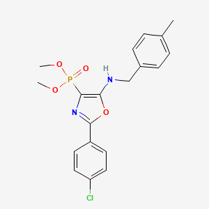 molecular formula C19H20ClN2O4P B11415271 Dimethyl {2-(4-chlorophenyl)-5-[(4-methylbenzyl)amino]-1,3-oxazol-4-yl}phosphonate 
