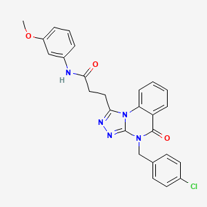 molecular formula C26H22ClN5O3 B11415335 3-[4-(4-chlorobenzyl)-5-oxo-4,5-dihydro[1,2,4]triazolo[4,3-a]quinazolin-1-yl]-N-(3-methoxyphenyl)propanamide 