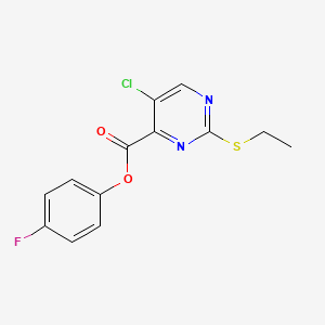 molecular formula C13H10ClFN2O2S B11415386 4-Fluorophenyl 5-chloro-2-(ethylsulfanyl)pyrimidine-4-carboxylate 