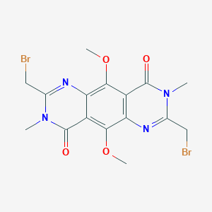 molecular formula C16H16Br2N4O4 B114155 Pyrimido[4,5-g]quinazoline-4,9-dione,  2,7-bis(bromomethyl)-3,8-dihydro-5,10-dimethoxy-3,8-dimethyl- CAS No. 143430-35-7