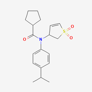 molecular formula C19H25NO3S B11415505 N-(1,1-dioxido-2,3-dihydrothiophen-3-yl)-N-(4-isopropylphenyl)cyclopentanecarboxamide 
