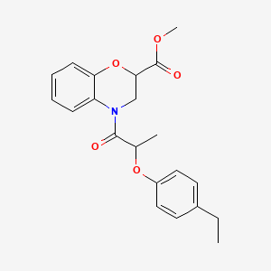 molecular formula C21H23NO5 B11415511 methyl 4-[2-(4-ethylphenoxy)propanoyl]-3,4-dihydro-2H-1,4-benzoxazine-2-carboxylate 