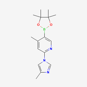 molecular formula C16H22BN3O2 B1141552 4-Methyl-2-(4-methyl-1h-imidazol-1-yl)-5-(4,4,5,5-tetramethyl-[1,3,2]dioxaborolan-2-yl)pyridine CAS No. 1356363-79-5