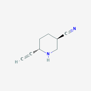 molecular formula C8H10N2 B1141564 trans-6-Ethynylpiperidine-3-carbonitrile CAS No. 1357946-90-7