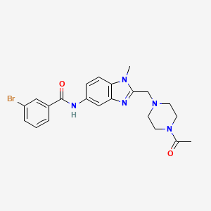molecular formula C22H24BrN5O2 B11415690 N-{2-[(4-acetylpiperazin-1-yl)methyl]-1-methyl-1H-benzimidazol-5-yl}-3-bromobenzamide 