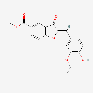 molecular formula C19H16O6 B11415694 methyl (2Z)-2-(3-ethoxy-4-hydroxybenzylidene)-3-oxo-2,3-dihydro-1-benzofuran-5-carboxylate 